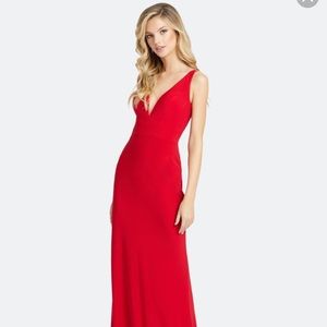 Mac Duggal Red Sleeveless Maxi Dress